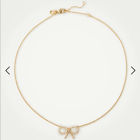 Ann Taylor pave bow delicate necklace - Picture 1 of 8